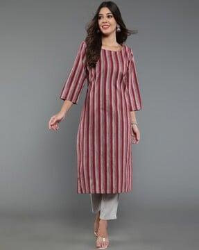 striped straight kurta