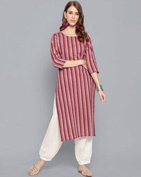 striped straight kurta