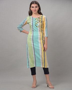 striped straight kurta