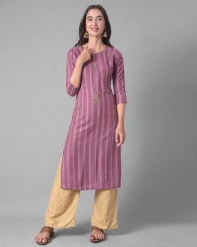 striped straight kurta