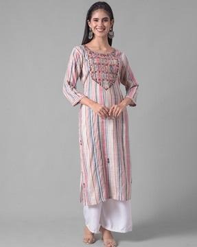 striped straight kurta