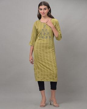 striped straight kurta