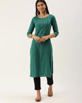 striped straight kurta