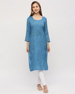 striped straight kurta