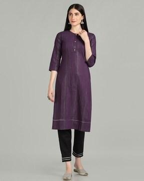 striped straight kurta