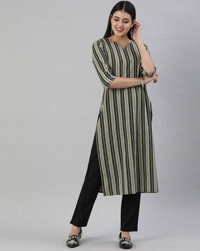 striped straight kurta