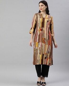 striped straight kurta