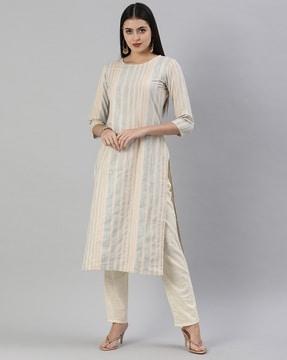 striped straight kurta