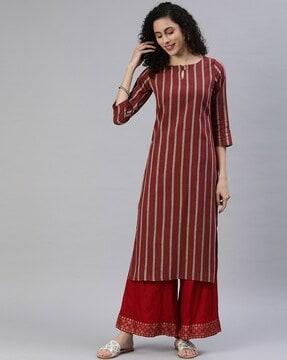 striped straight kurta