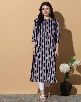 striped straight kurta