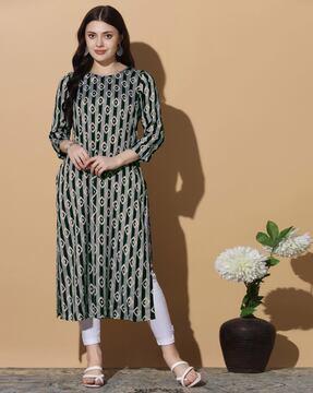 striped straight kurta