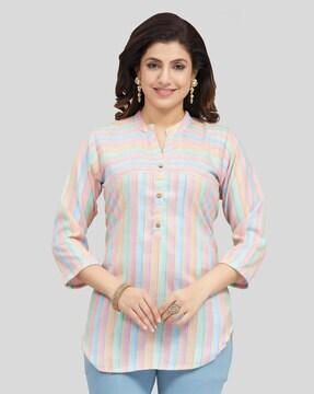 striped straight kurti