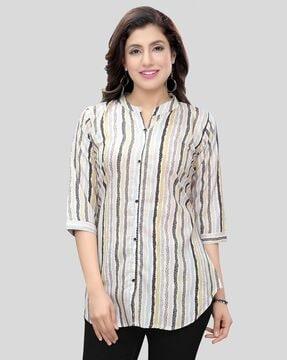 striped straight kurti