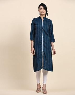 striped straight kurti