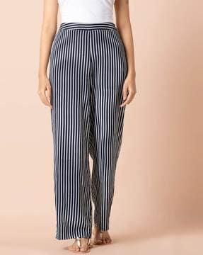 striped straight palazzos