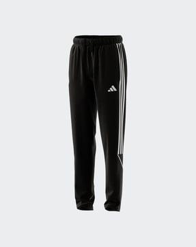 striped straight track pants with elasticated waist