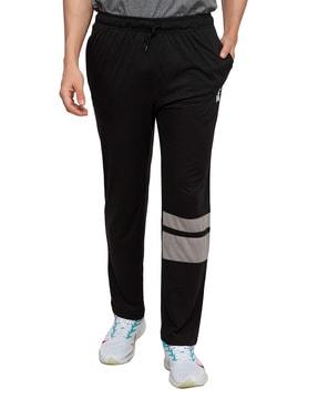 striped straight track pants