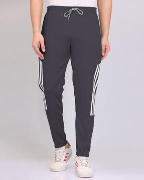 striped straight track pants