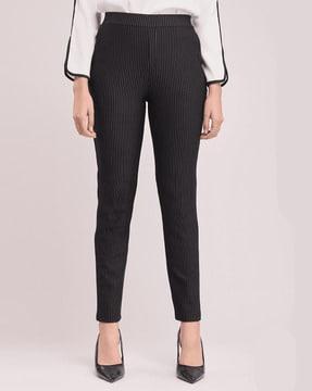striped straight trousers