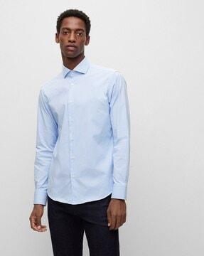 striped stretchable twill shirt