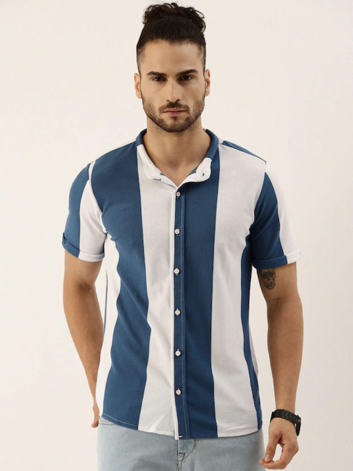 striped stylish half sleeve casual shirts