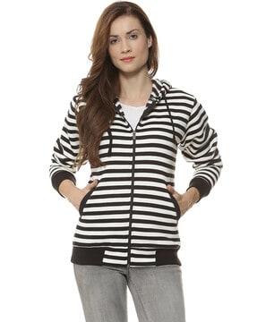 striped sweatshirt with insert pockets