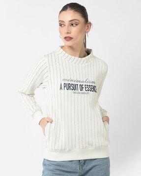 striped sweatshirt with insert pockets