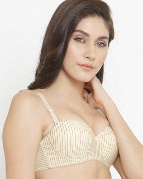 striped t-shirt bra with detachable straps