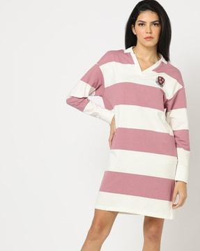 striped t-shirt dress