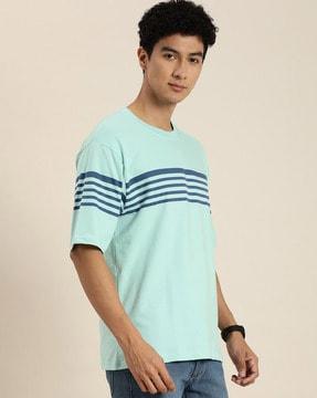 striped t-shirt with round neck
