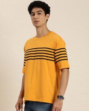 striped t-shirt with round neck