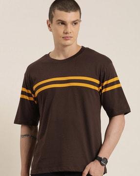 striped t-shirt with round neck