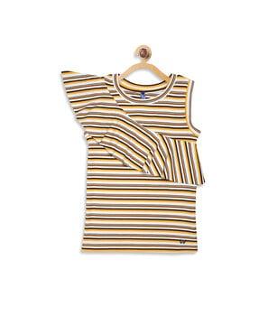 striped t-shirt with ruffle detail