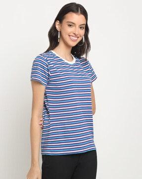 striped t-shirt with short sleeves