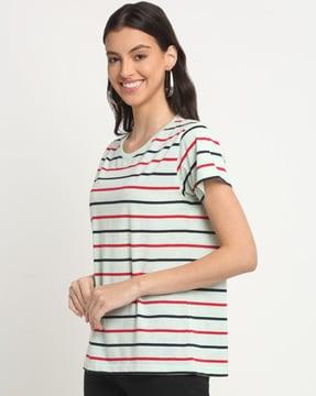 striped t-shirt with short sleeves