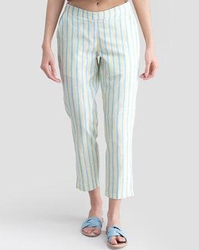 striped tapered fit pant