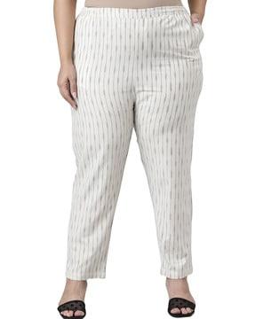 striped tapered fit pants