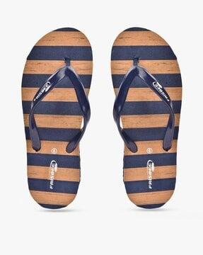 striped thong-strap flip-flops