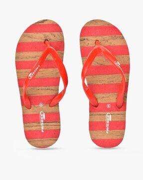 striped thong-strap flip-flops