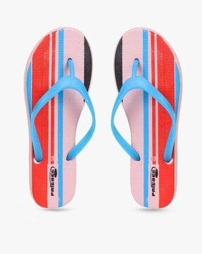 striped thong-strap flip-flops