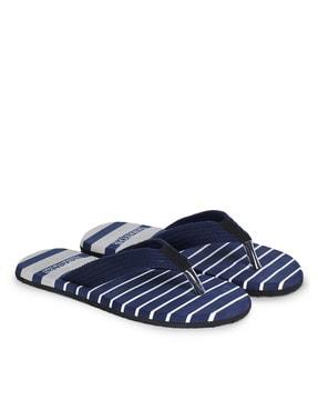 striped thong-strap flip-flops