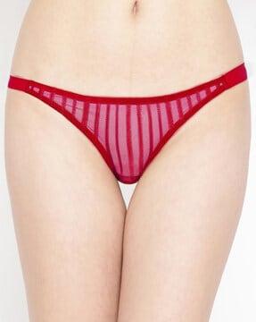 striped thong-style briefs