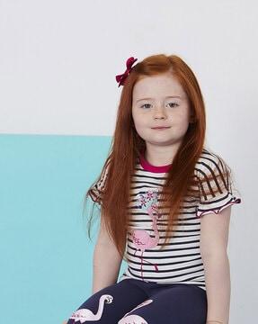 striped top with applique