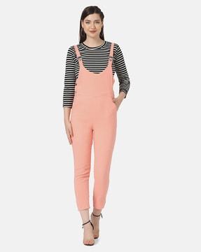 striped top with dungaree set