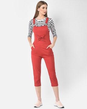 striped top with dungaree