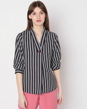 striped top with full sleeves