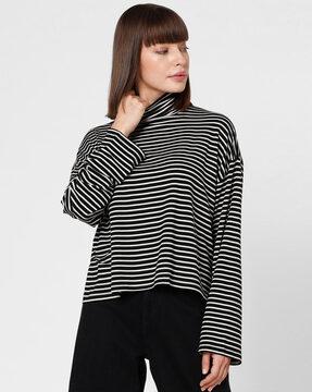 striped top with full sleeves