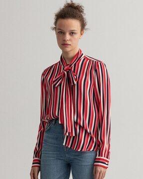 striped top with tie-up