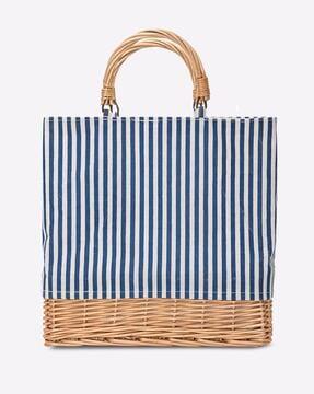 striped tote bag