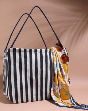 striped tote bag